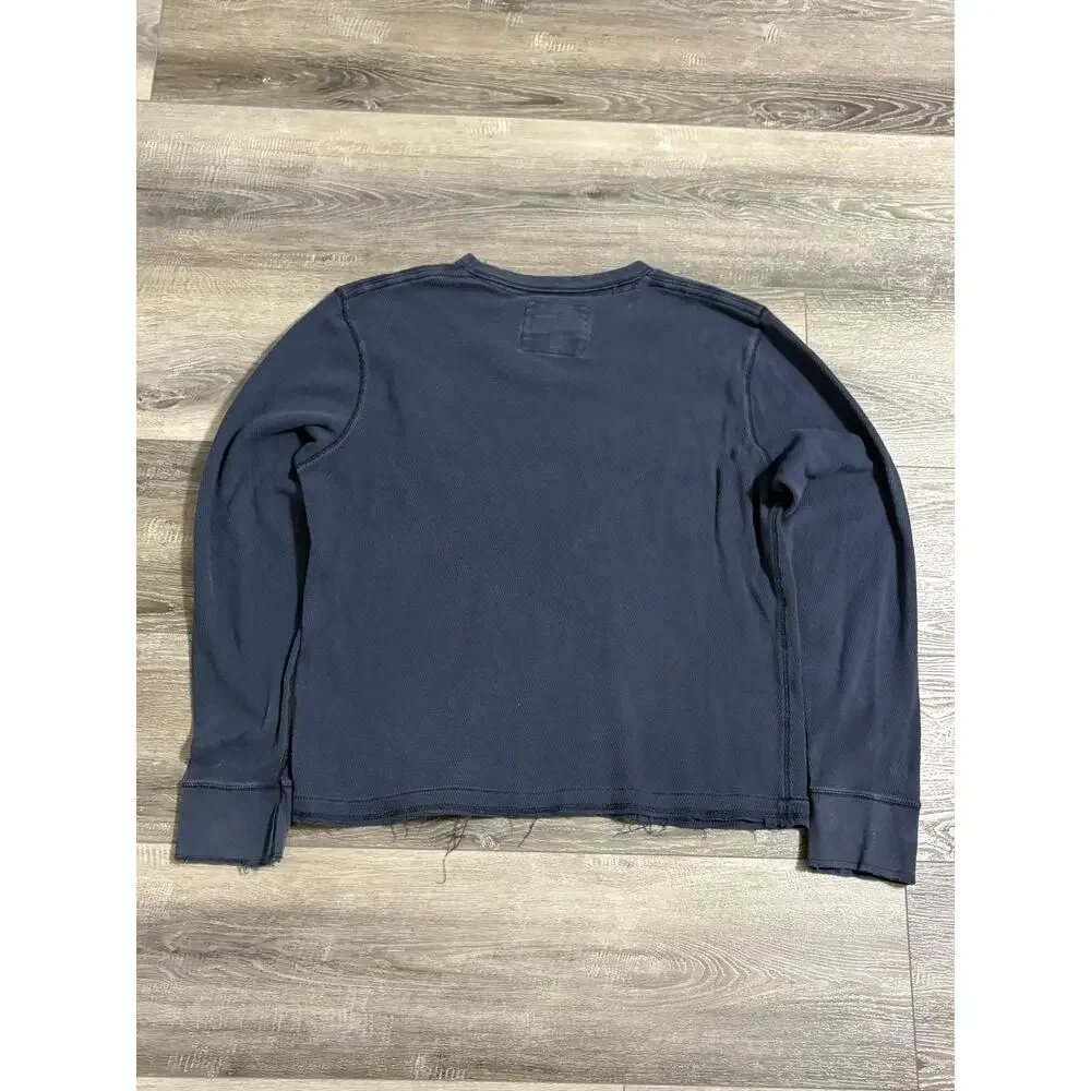 Vintage Aeropostale Spellout Navy Thermal Long Sleeve Y2K Retro - Men’s XL